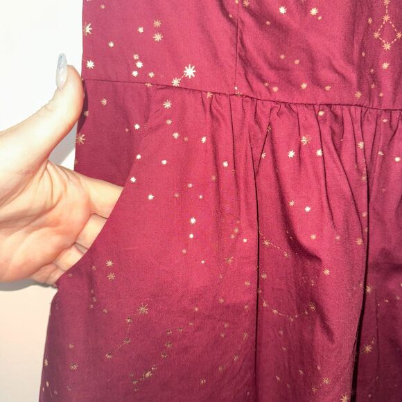 Modcloth Stars Constellations Dress - Burgundy 10 - Picture 6 of 9